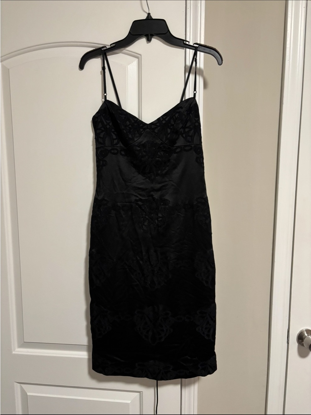 NICOLE MILLER, Black Spaghetti Strap Slip Dress, Size 6